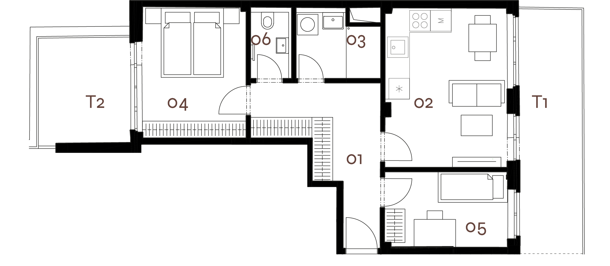 Půdorys – Byt 7.01