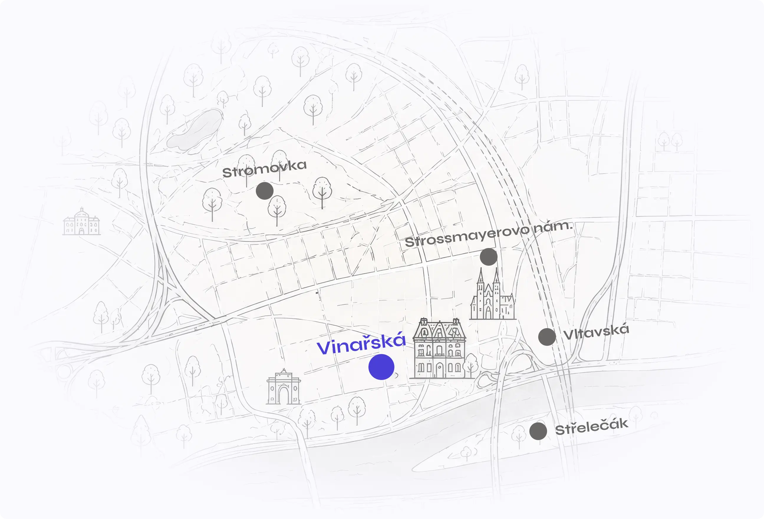 Mapa lokality Vinařská